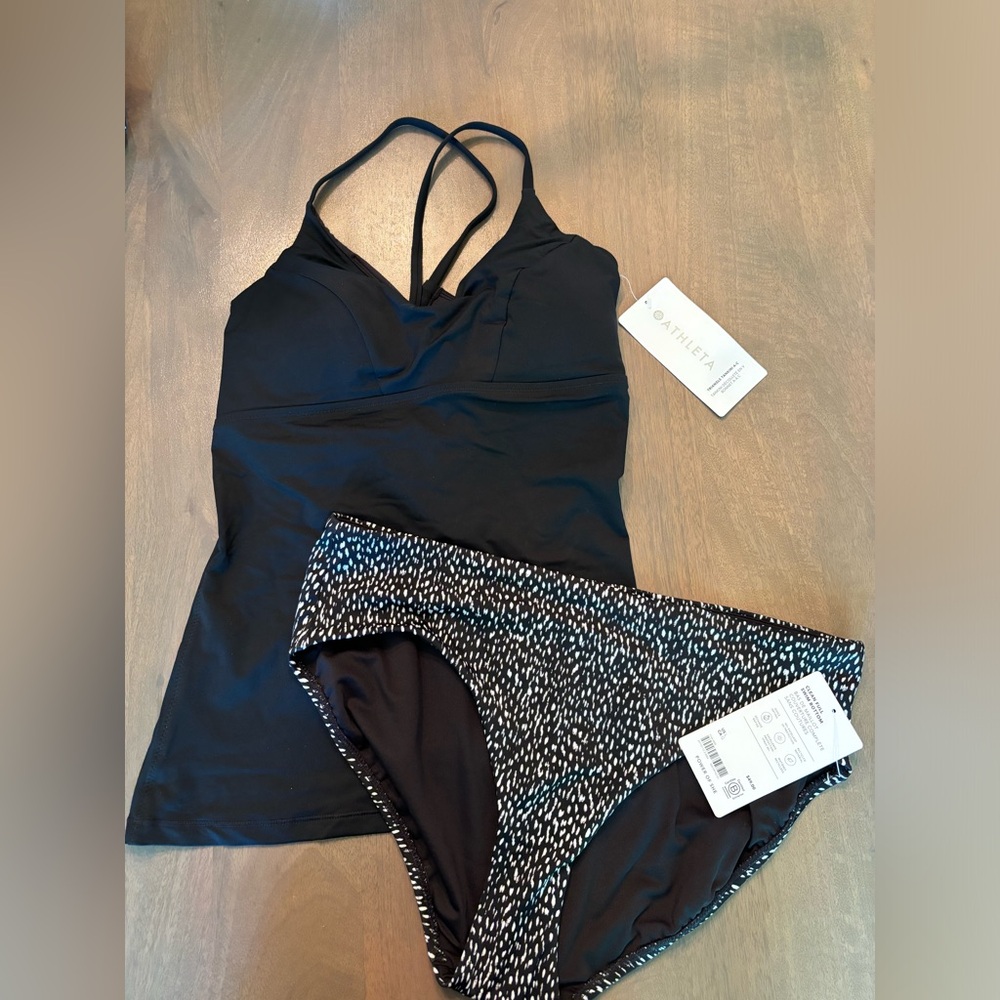 NWT Athleta Triangle Tankini & Full Coverage Bottoms